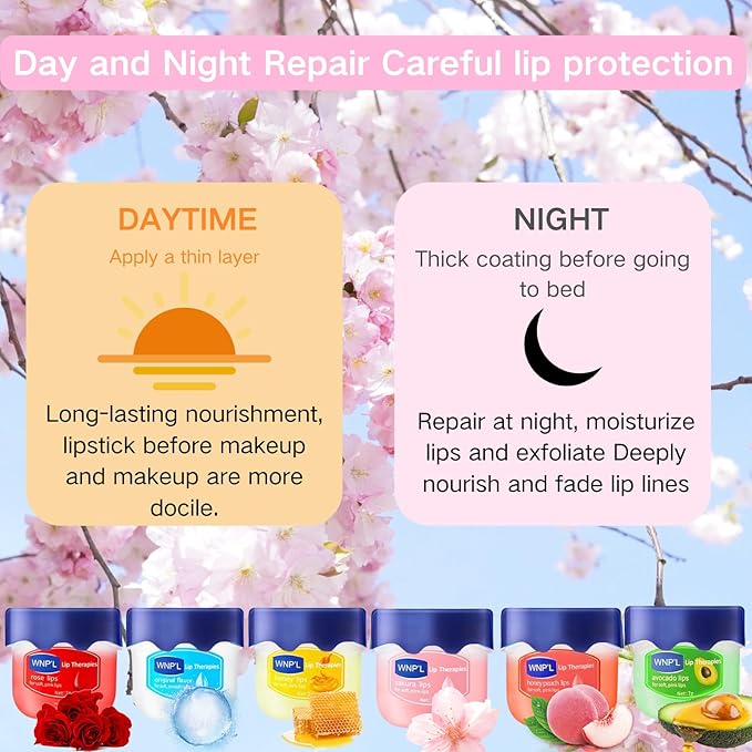 Lip Balm Set, 6Pcs Fruit Moisturizing Lip Balm, Lip Moisturizer Tinted Lip Balm, Hydrating Lip Balm For Reduce Lip Wrinkles, Dead Skin, Dry & Chapped, Cute Lip Balm Set For Women-Velvo Beauty