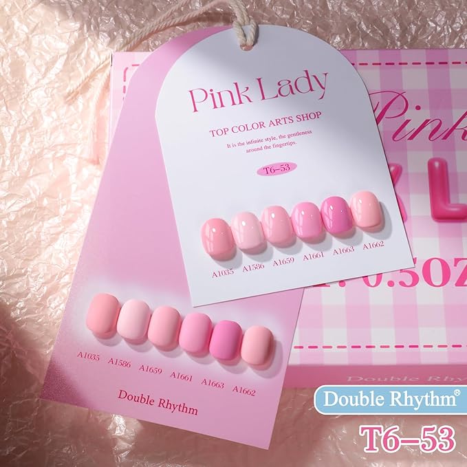 Double Rhythm 6 Pcs 15 ML Gel Polish Set Same Color Same Bottle Soak Off Gel Polish Kit Nail Art Manicure Salon DIY at Home for Women (Neutral Skin Pink Nude Beige -T6-53)-Velvo Beauty