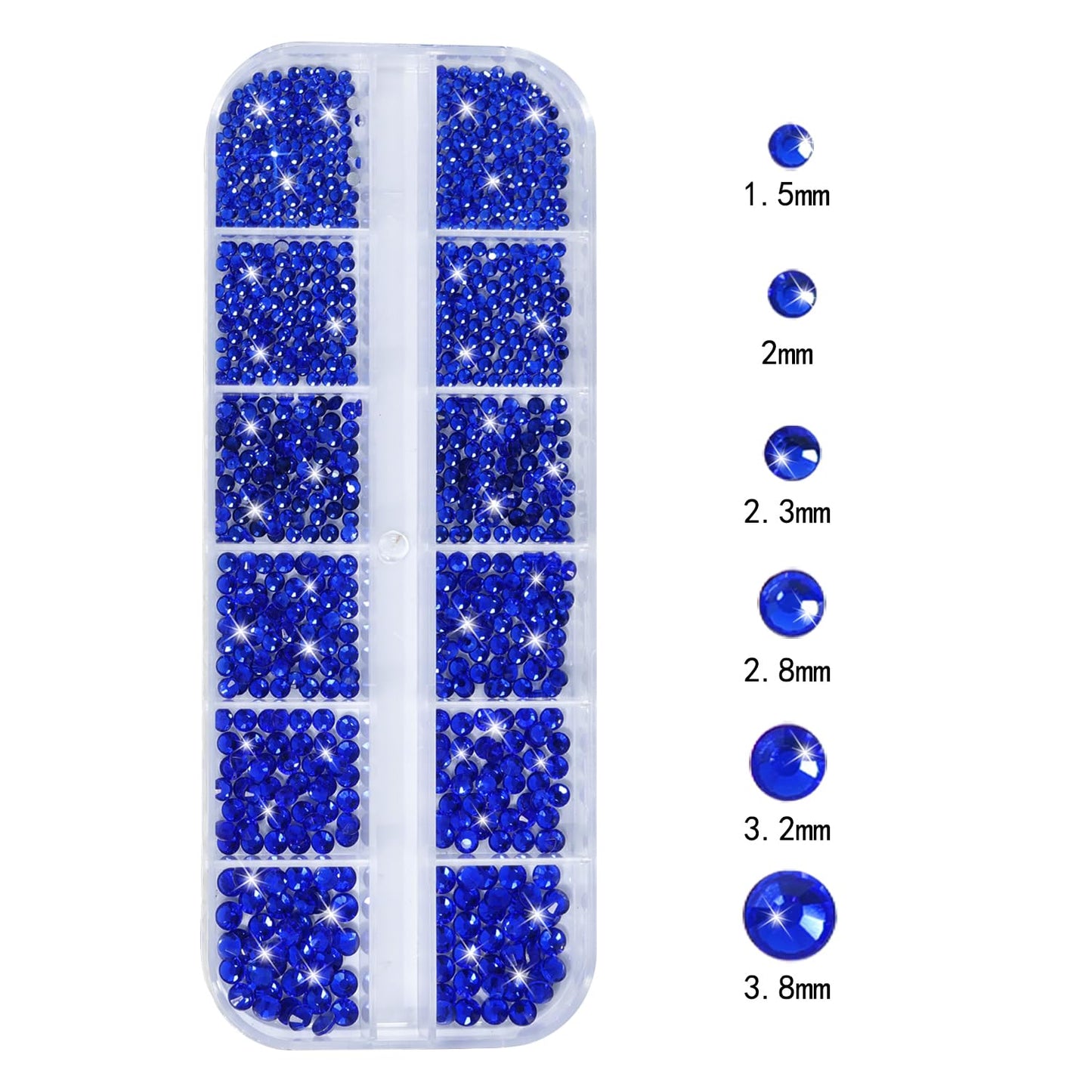 HNUIX Nail Rhinestones - 3D Multi Shape Size, Blue Nail Gems, Flat Back, with Kit, for Nail Art, DIY Decorations-Velvo Beauty