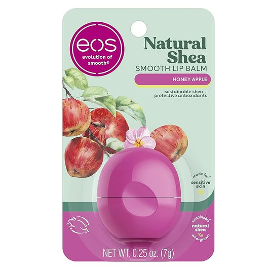 eos Natural Shea Lip Balm- Honey Apple, All-Day Moisture, Made for Sensitive Skin, Shea Lip Care Products, 0.25 oz-Velvo Beauty