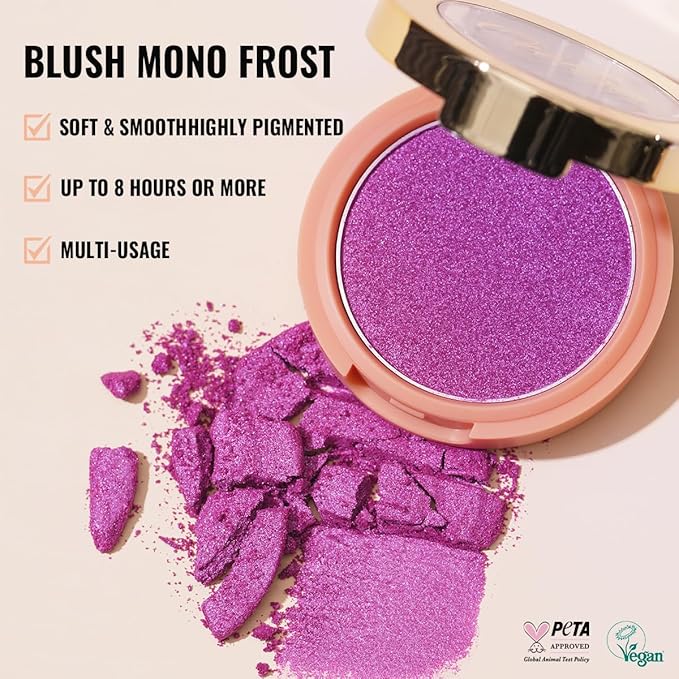 Oulac Luminisers Powdery Blush for Cheeks Sliky Glow,Brighten Skin As Highlighter Blush Makeup, Shimmer Blusher,Buildable and Vegan Cosmetics,4.8g F13 Carnival-Velvo Beauty