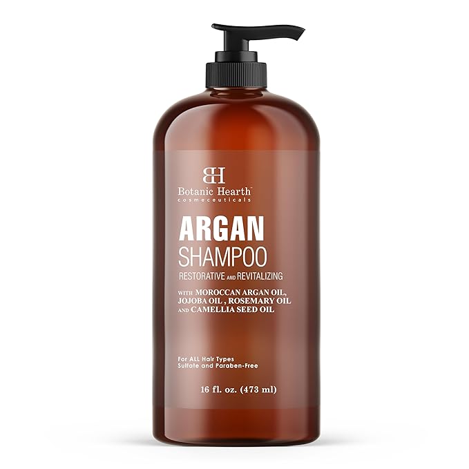 Botanic Hearth Argan Shampoo, Hydrating & Volumizing, Sulfate & Paraben Free, All Hair Types & Color Treated Hair, Men and Women 16 fl oz-Velvo Beauty