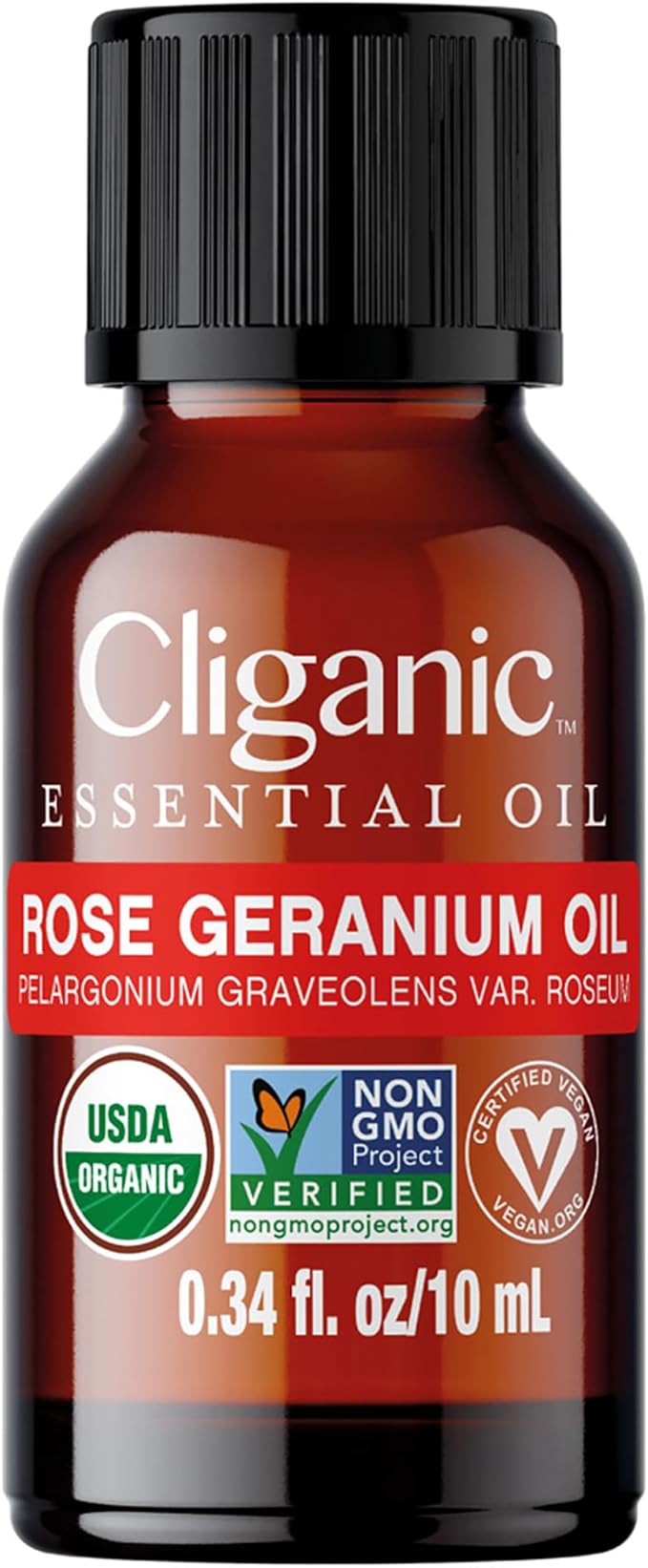 Cliganic Organic Rose Geranium Essential Oil, 100% Pure Natural for Aromatherapy | Non-GMO Verified (Packaging May Verify)-Velvo Beauty