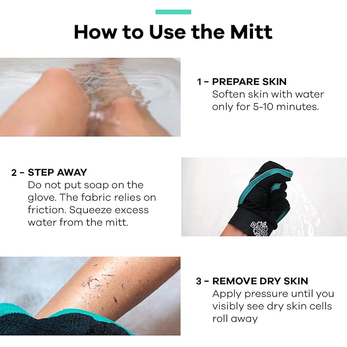 Dermasuri Deep Exfoliating Glove for Shower - Scrubbing Mitt Body Scrubber Gloves Skin Exfoliator & Eliminates Dead Skin - Keratosis Pilaris Scrub Spray Tan Remover - Korean Skincare for Body (2 Pack)-Velvo Beauty
