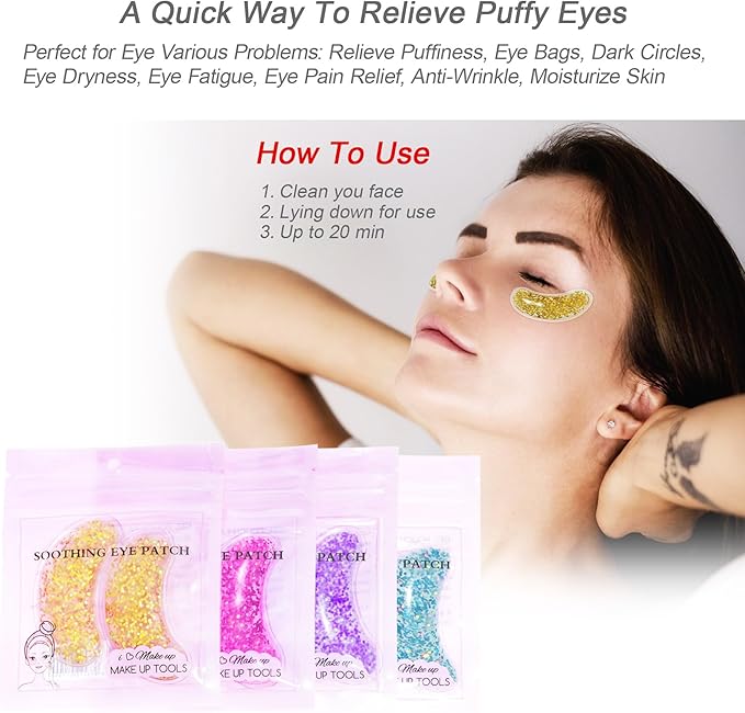 Under Eye Patches for Puffy Eyes, Reusable Ice Gel Eye Pads Cooling Eye Patch Hot Cold Therapy Eye Mask 10Pack-Velvo Beauty