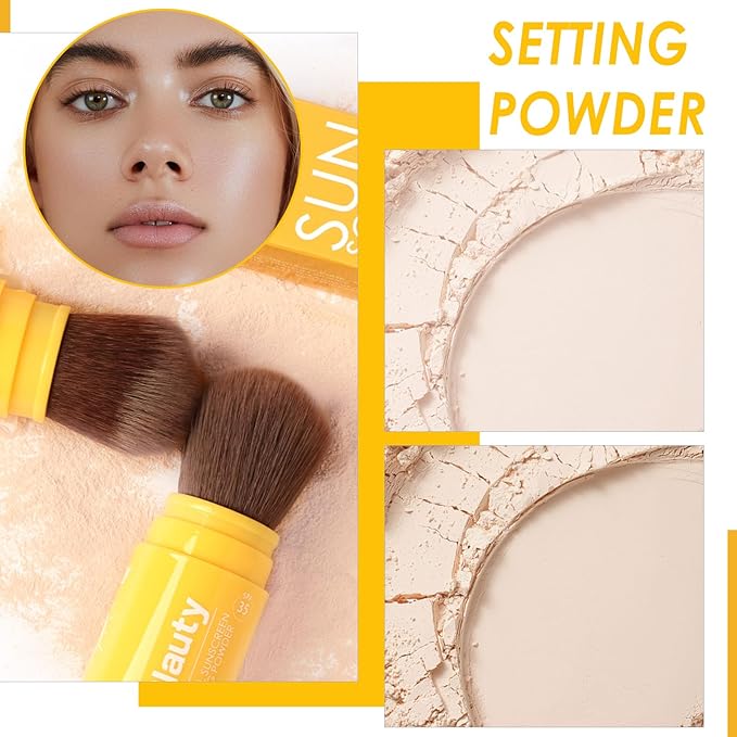 Mineral Setting Powder, Matte Oil Control Mineral Brush Powder for Face, Natural Translucent Loose Setting Powder, Lasting Lightweight Breathable Face Powder for All Skin (Translucet, 8g)-Velvo Beauty