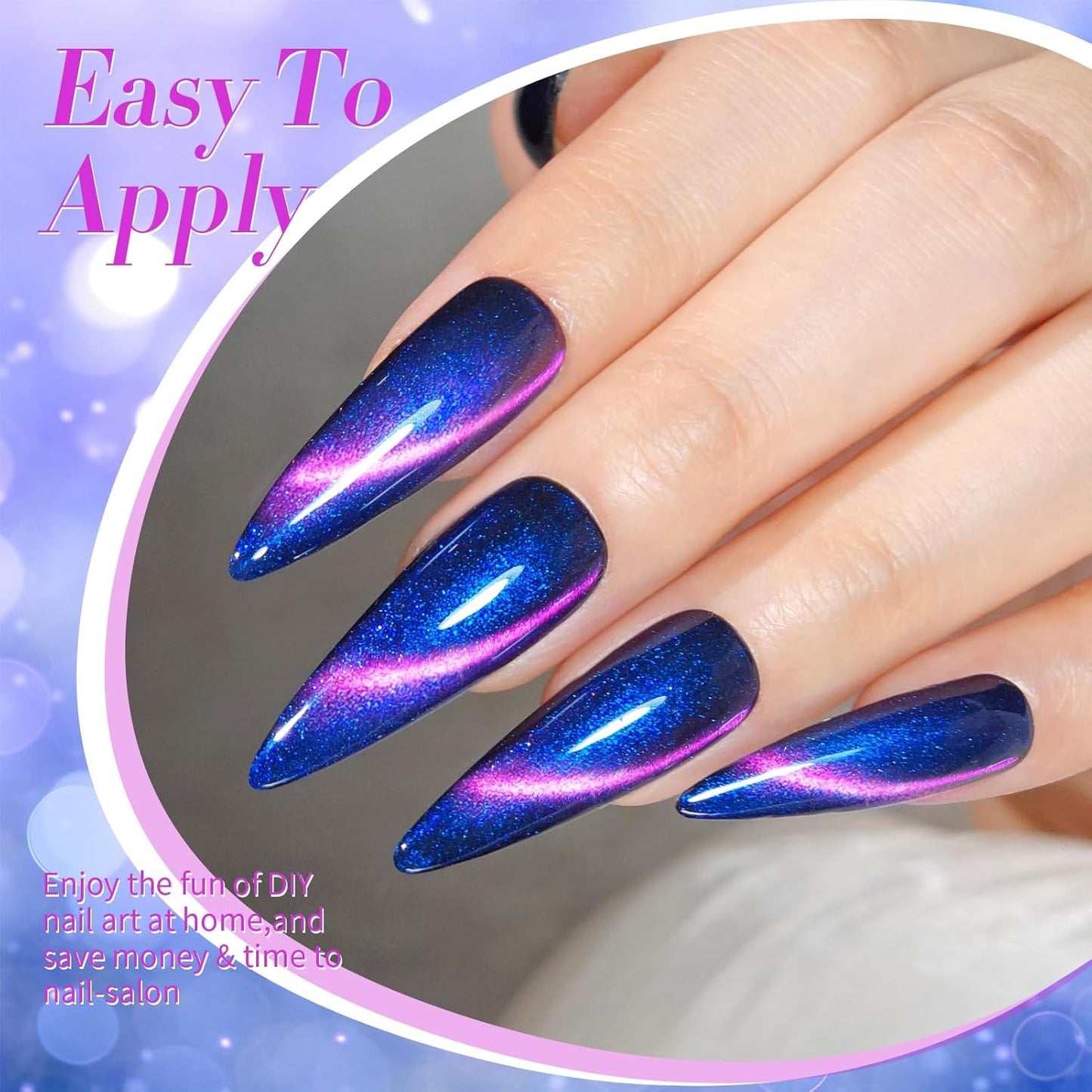 BORN PRETTY Cat Magnetic Eye Gel Nail Polish,Firefly Magnetic Gel Polish Blueberry Cat Magnetic Eye Gel Manicure Nail Art DIY 15ml-Velvo Beauty