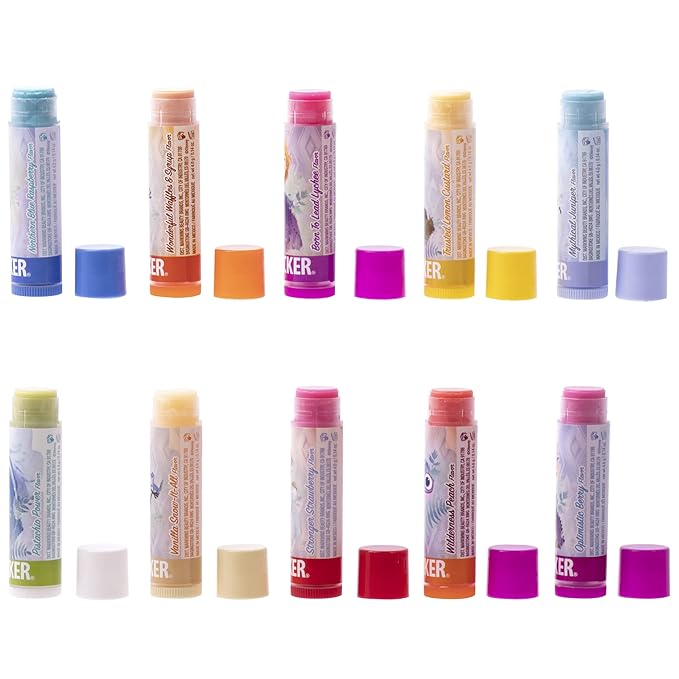 Lip Smacker Disney Frozen 2 Party Pack - 10 Moisturizing Lip Balms, Clear Matte, Hydrating & Protecting - Cruelty-Free- Frozen 2-Velvo Beauty