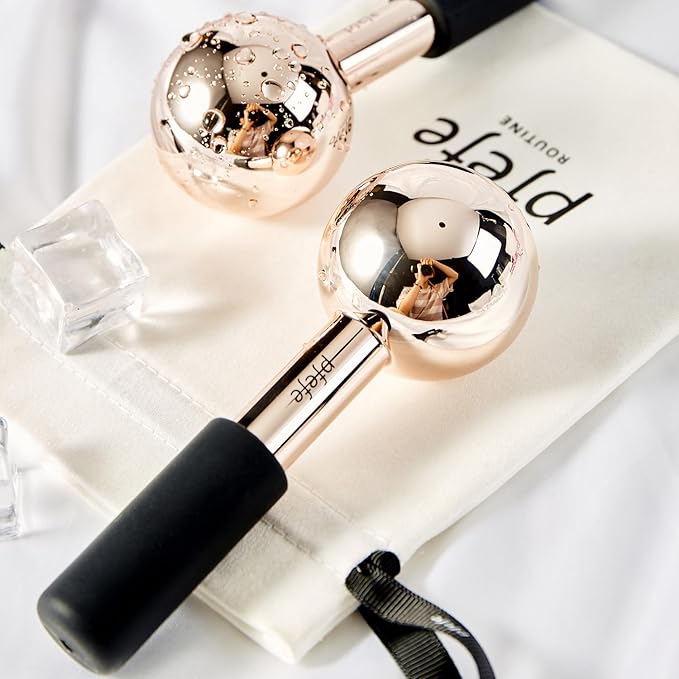 Ice Globes for Face & Eyes, Unbreakable Stainless Steel Cryo Sticks for Beauty Routines, Facials Cold Roller Colling Globes for Puffiness, Wrinkles, Dark Circles, Headaches-Velvo Beauty
