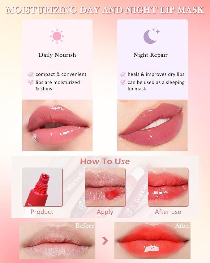 Tinted Lip Butter Balm-3 Colors Vanilla Beige Brown Pink Sugar Glossier Lip Gloss,Clear Jelly Yummy Tint Lip Stain Balm,Long Lasting Hydrating Non-Sticky Glow Reviver Fat Lip Care Oil for Women-Set A-Velvo Beauty