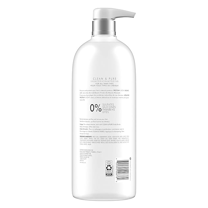 Nexxus Clean and Pure Clarifying Shampoo, With ProteinFusion, Nourished Hair Care Silicone, Dye And Paraben Free 33.8 oz-Velvo Beauty