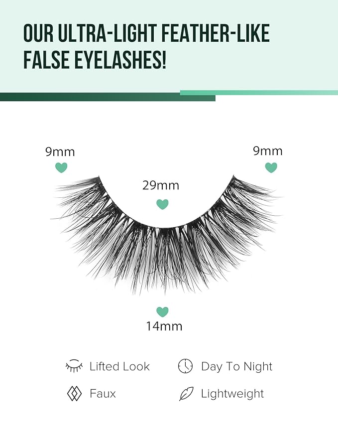 Lashes Wispy False Eyelashes Natural Look Fluffy Mink Lashes Doll Eyelashes Thick Faux Mink Eyelashes C Curl Fake Lashes 14MM 7 Pairs-Velvo Beauty