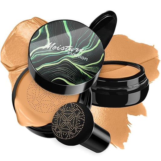 Mushroom Head Air Cushion CC Cream BB Cream Even Skin Tone Liquid Foundation, Concealer Lasting Makeup Base Primer (#06 Brown)-Velvo Beauty