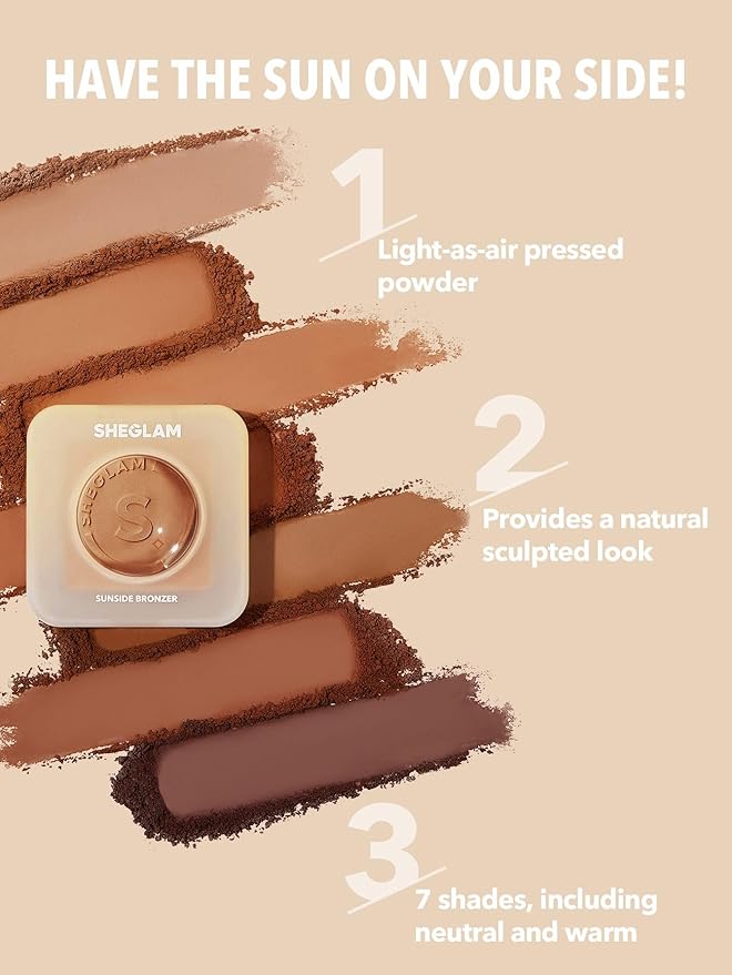 SHEGLAM Sunside Bronzer Powder Contour Long Wear Evenly Pigmented Neutral Warm Tone Sculpting Natural Matte Contour & Bronzer Face Makeup-Midsummer-Velvo Beauty
