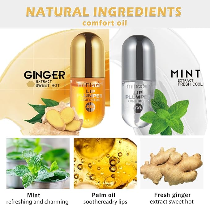 2PCS Lip Plumper Gloss Plumping Lip Gloss Set Natural Moisturizing Lip Plumping Gloss Daily Lip Care Products Lip Plumper Set for Women-Velvo Beauty