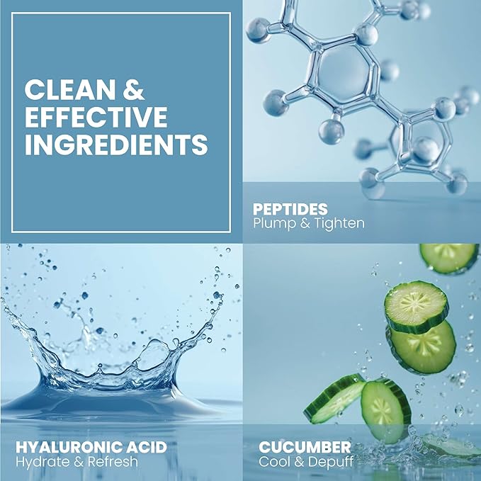 Anti-Aging Eye Gel - Luxurious Hydrating Under Eye Cream For Dark Circles and Puffiness, Bags, Crows Feet, Wrinkles - With Hyaluronic Acid & Skin-Firming Peptides Serum 2 oz (2 Pack)-Velvo Beauty