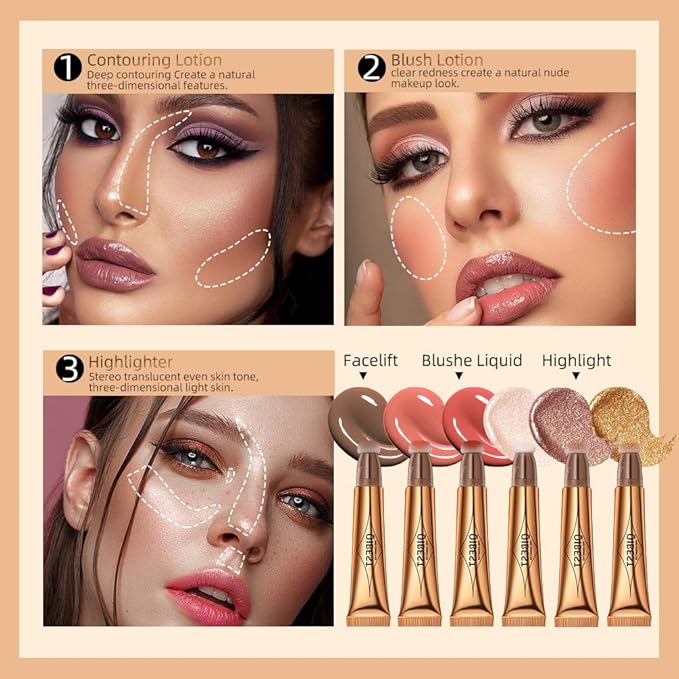 MEICOLY Liquid Blush Beauty Wand, Matte Face Blush with Cushion Applicator,Natural Finish Silky Smooth Creamy Blush Makeup, Lightweight Blendable Blush Stick for Cheek Lip,Cruelty-free,03 Peach-Velvo Beauty