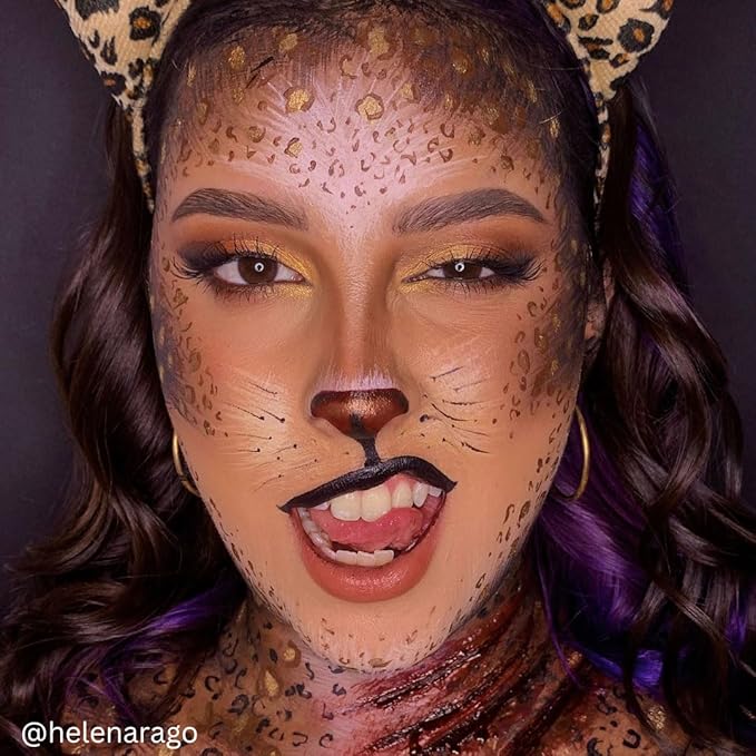 Mehron Makeup Color Cups | Stage, Foundation, Face Paint, Body Paint, Halloween | Face Paint Makeup | Greasepaint .5 oz (14 g) (Wolfman Brown)-Velvo Beauty