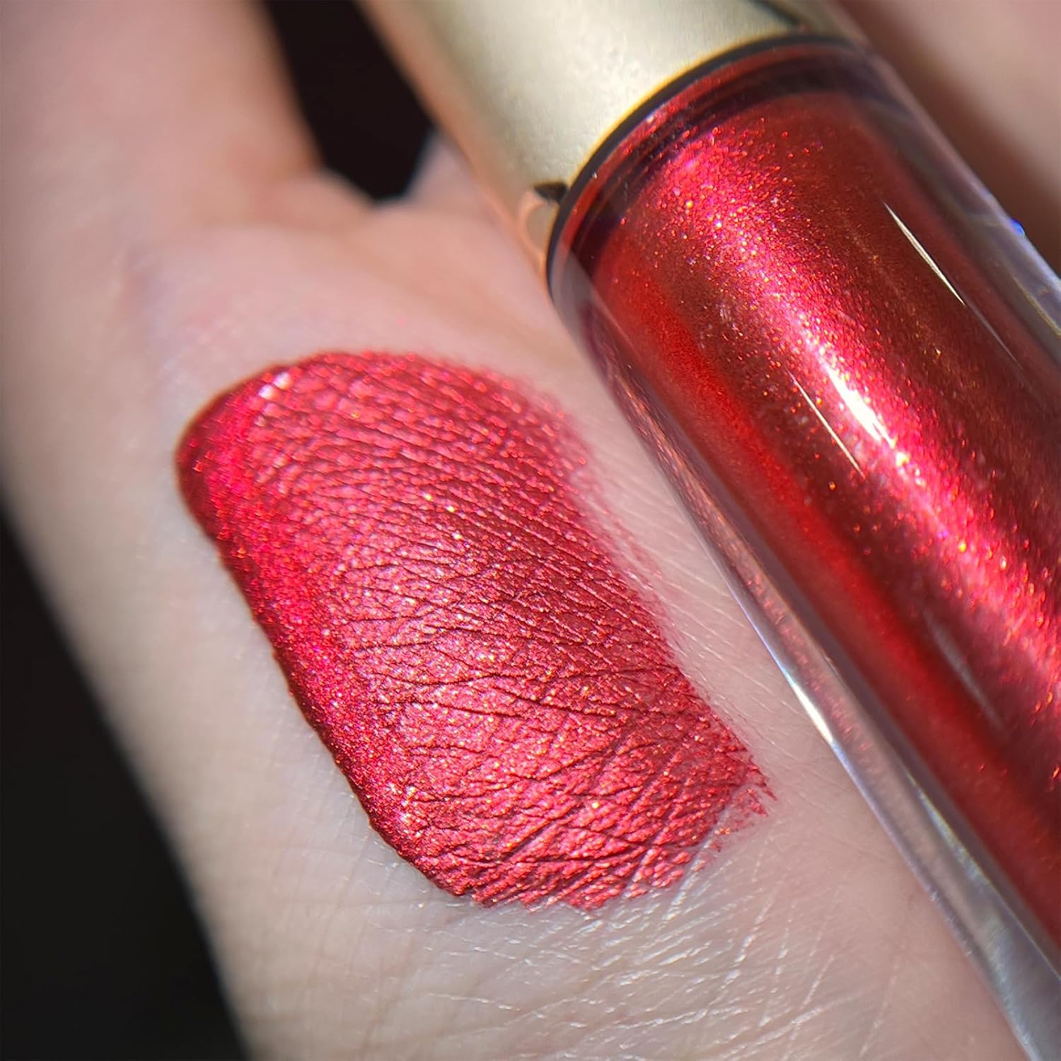 FOCALLURE Metallic Liquid Lipstick,Non Stick Cup Lip Gloss,High Impact Lip Color with Transfer-proof Wear,Long Lasting & Waterproof Lipstick Makeup for Women,RD02 Painkiller-Velvo Beauty