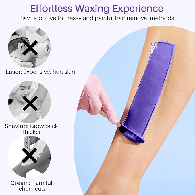 BLITZWAX Brazilian and Bikini Waxing Kit for Women, Hard Wax Warmer for Face, Legs, and Body, At Home Hair Removal Kit, Beginner Friendly, Quick Heating, 28 Accessories-Velvo Beauty