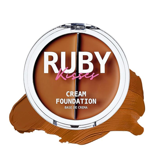 Ruby Kisses 3D Face Creator Cream Foundation & Concealer, 12 Hours Long Lasting, Medium to Full Coverage, Non-Greasy, Ideal for Makeup & Contour Palette (Level 10)-Velvo Beauty