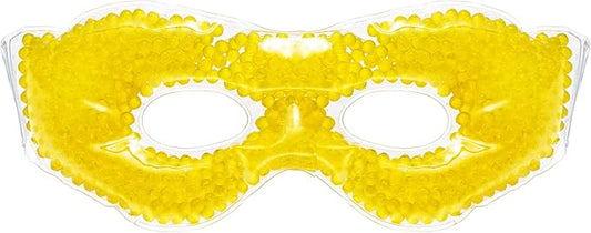 Gel Eye Mask, Yellow - Cold Compress Ice Pack with Gel Beads - Microwave Safe for Heat Therapy - Great for Puffy Eyes, Dark Circles, Dry Eyes, Soothing Headaches-Velvo Beauty