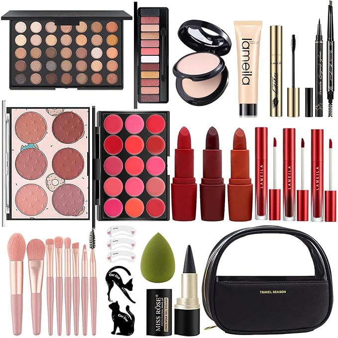 M All In One Full Makeup Kit,Multipurpose Women's Makeup Sets,Beginners and Professionals Alike,Easy to Carry (Black)-Velvo Beauty