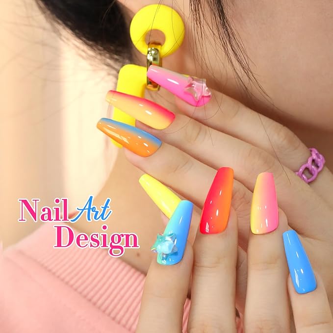 Double Rhythm 6 Pcs 15 ML Gel Polish Set Same Color Same Bottle Soak Off Gel Polish Kit Nail Art Manicure Salon DIY at Home for Women (Pastel Red Pink Orange Yellow Green-T6-11)-Velvo Beauty