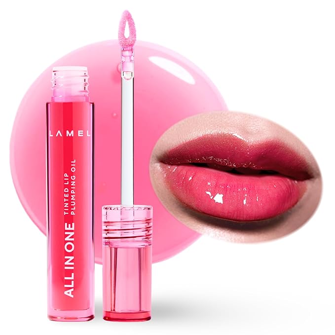 All-in-One Lip Tinted Plumping Oil - Universal Color & Moisture, Soft Balm for Day & Night Use, Lip Mask&Lip Gloss - Long-Lasting & Scented, Watermelon 403-3ml/0.1fl.oz-Velvo Beauty