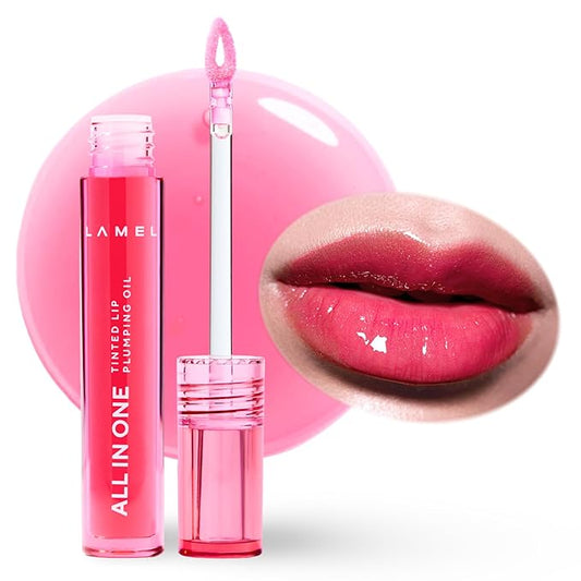 All-in-One Lip Tinted Plumping Oil - Universal Color & Moisture, Soft Balm for Day & Night Use, Lip Mask&Lip Gloss - Long-Lasting & Scented, Watermelon 403-3ml/0.1fl.oz-Velvo Beauty
