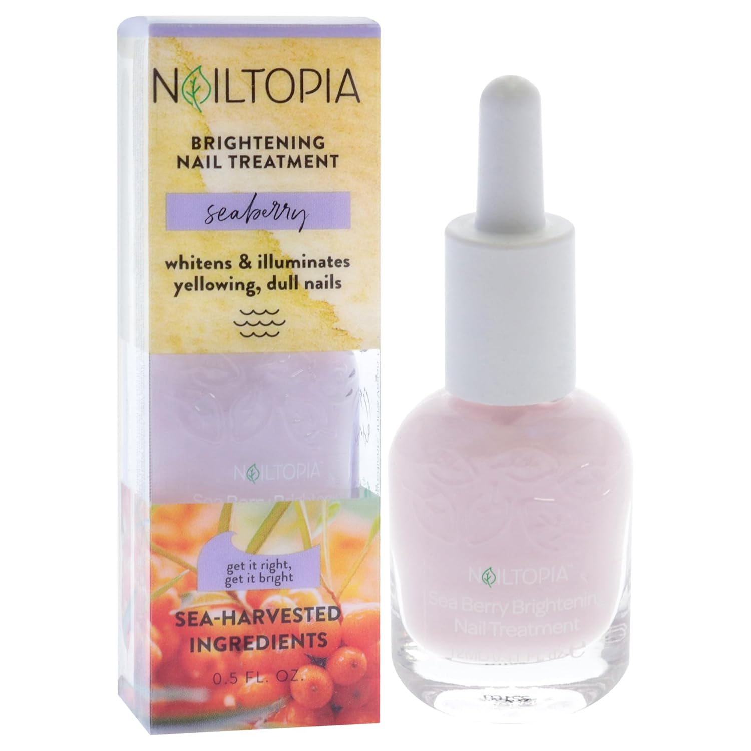 Nailtopia Healing and Brightening Nail Treatment - Nail Growth Oil - Nail Strengthener Treatment for Hard Nails - With Superfood Sea Berry - 0.41 oz-Velvo Beauty