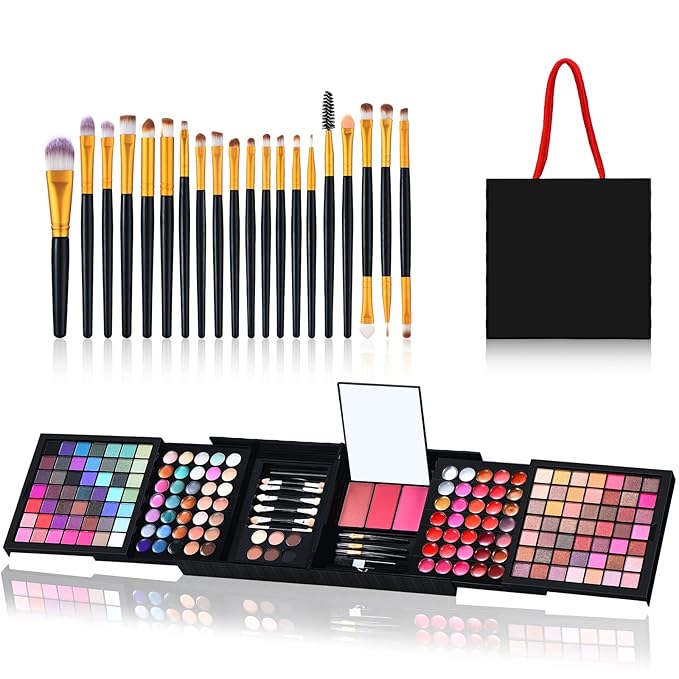 All in One Makeup Kit for Women Full Kit- 177 Color Combination Makeup Set Palette- 119 Eyeshadow,35 Lipstick,6 Powder,14 Concealer,10 Applicators,20 Brushes Set,Make Up Gift Kits for Women Teen Girl-Velvo Beauty