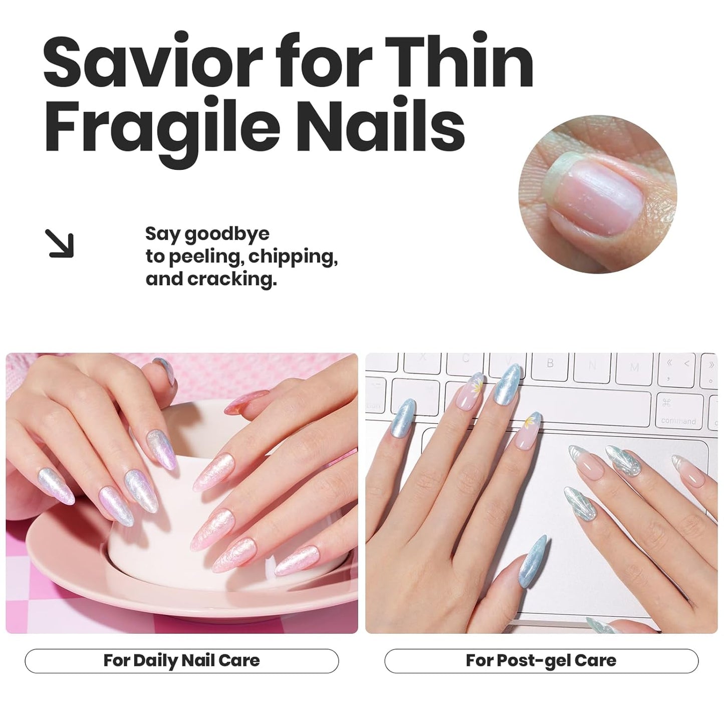 Beetles Nail Polish Set, 6 Colors Pearl Nail Polish Kit Pastel Pearl Shimmer Pink Orange Blue Green Dreamy Swirl Quick Dry Fingernail Polish Gifts for Women Salon DIY Manicure Kit-Velvo Beauty