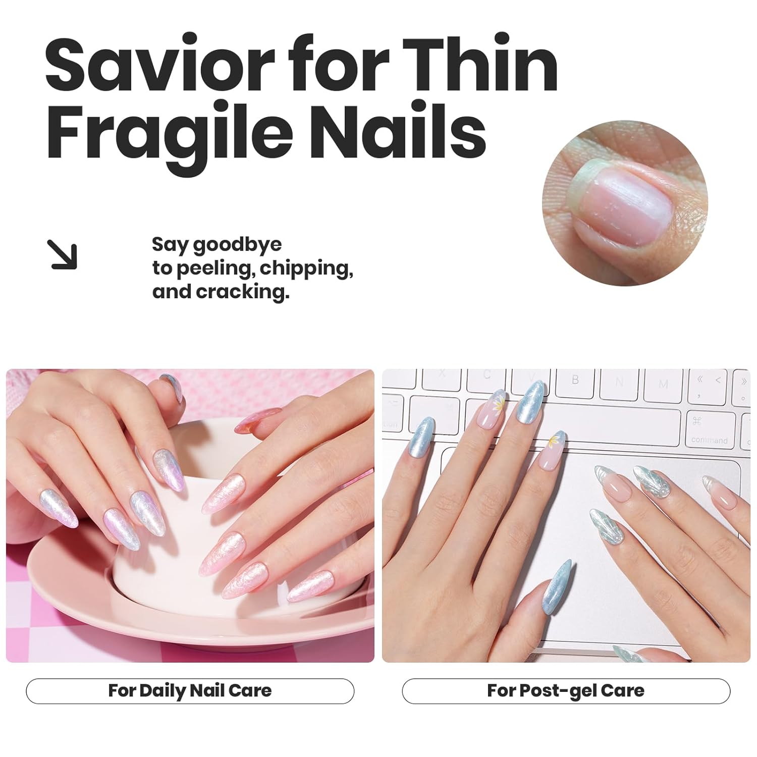 Beetles Nail Polish Set, 6 Colors Pearl Nail Polish Kit Pastel Pearl Shimmer Pink Orange Blue Green Dreamy Swirl Quick Dry Fingernail Polish Gifts for Women Salon DIY Manicure Kit-Velvo Beauty