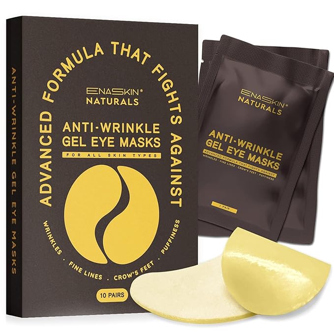 Enaskin Naturals Under Eye Patches for Dark Circles: Premium Gels Pads - Reduce Eye Bags, Wrinkles & Puffy - Skin Treatment Advanced Mask - Anti Aging & Face Moisturizer For Women, 10 Pairs (Black)-Velvo Beauty