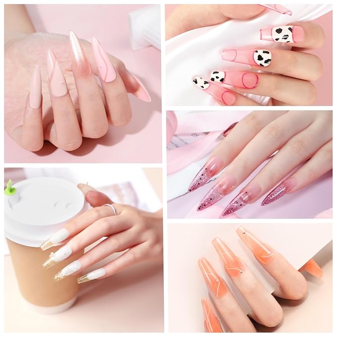 44PC Poly Nail Gel Kit with U V Lamp Starter Kit, 16ML 15 Colors Poly Extension Gel with Light Slip Solution Nail Rhinestones Glitter Decoration Powder Nail Art Kit for Beginners Gifts for Women-Velvo Beauty