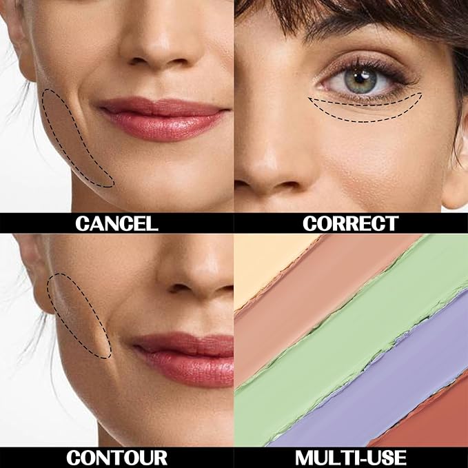 5 In 1 Multi-Use Correcting Concealer Palette,Waterproof Long Lasting Contour Palette,Professional Creamy Concealer Kit for Women,Easy to Create Full Coverage and Natural Finish.#6-Velvo Beauty