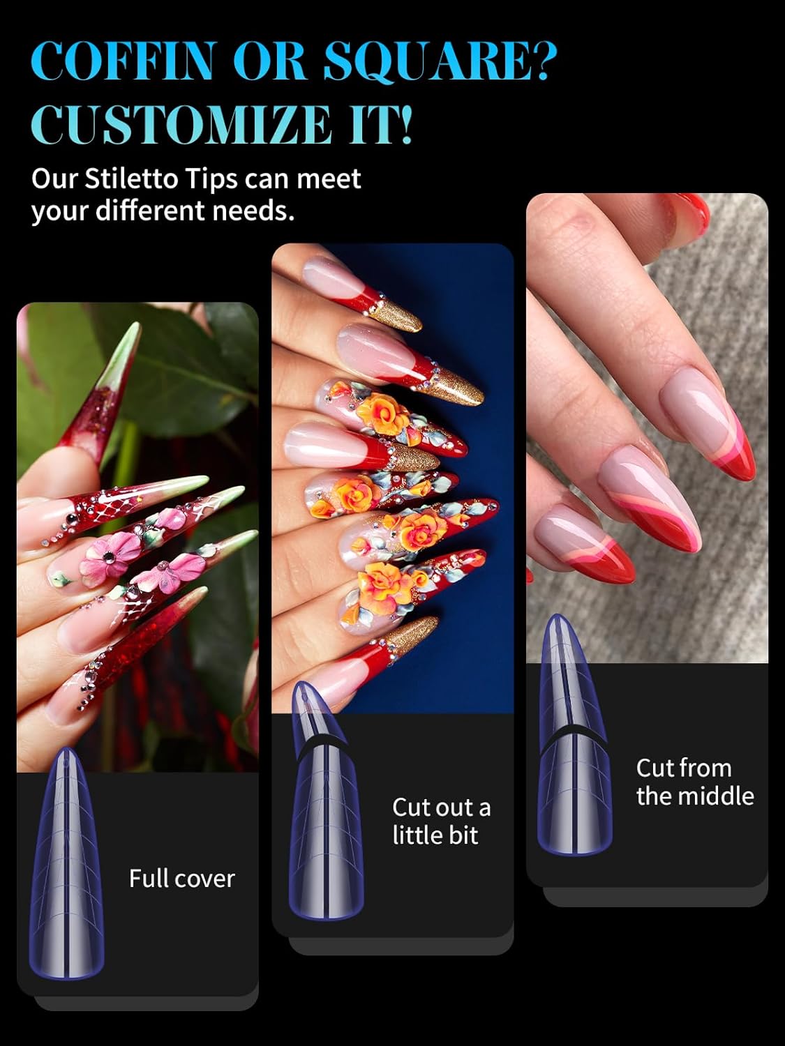 EBANKU Dual Nail Forms for Poly Extension Gel, 96 PCS Colorful Nail Molds Reusable Nail Extension Forms for Builder Gel Manicure Design Salon DIY-12 Sizes-Velvo Beauty