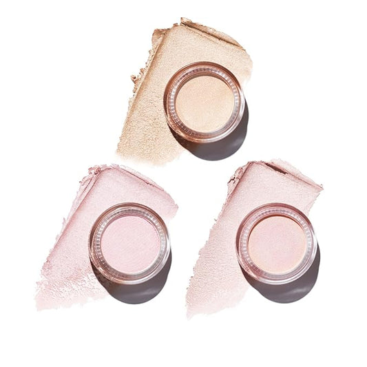 Oulac Cream Eyeshadow also for Highlighter Large Capacity Highly Pigmented Eye Shadow Waterproof &Long Lasting with Moisturizing Formula, Shimmer Glitter Eye Makeup Set 2-Velvo Beauty