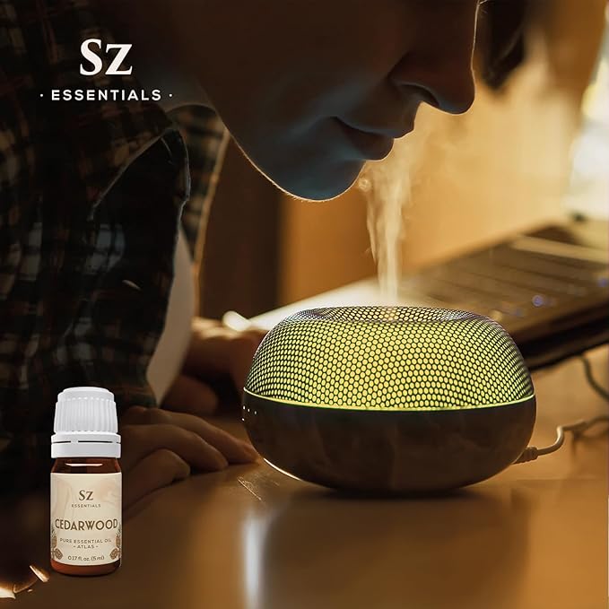 Cedarwood Essential Oil (Cedrus Atlantica) – Therapeutic Grade, 100% Pure & Natural with Soothing Woodsy Aroma for Relaxation, Aromatherapy, Skin Care & Diffuser - 0.17 fl oz. (5ml)-Velvo Beauty