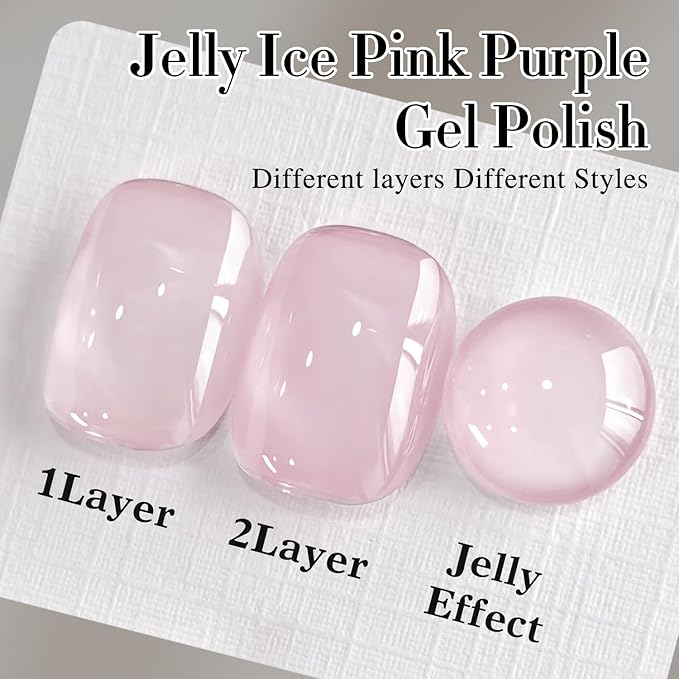 Double Rhythm Gel Polish Translucent Sheer Neutral Natural Light Milky Same Color Same Bottle 15ML Jelly Polish Art DIY at Home (Light Pink-A1381)-Velvo Beauty