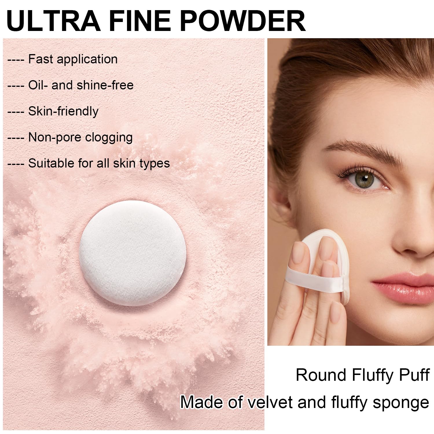Mineral Setting Powder, SPF 35, Sunscreen Pink Face Loose Blurring FinishingPowder, Sheer Coverage, Weightless and Oil Control. Extend Base Makeup (#04 Pink Setting Makeup)-Velvo Beauty