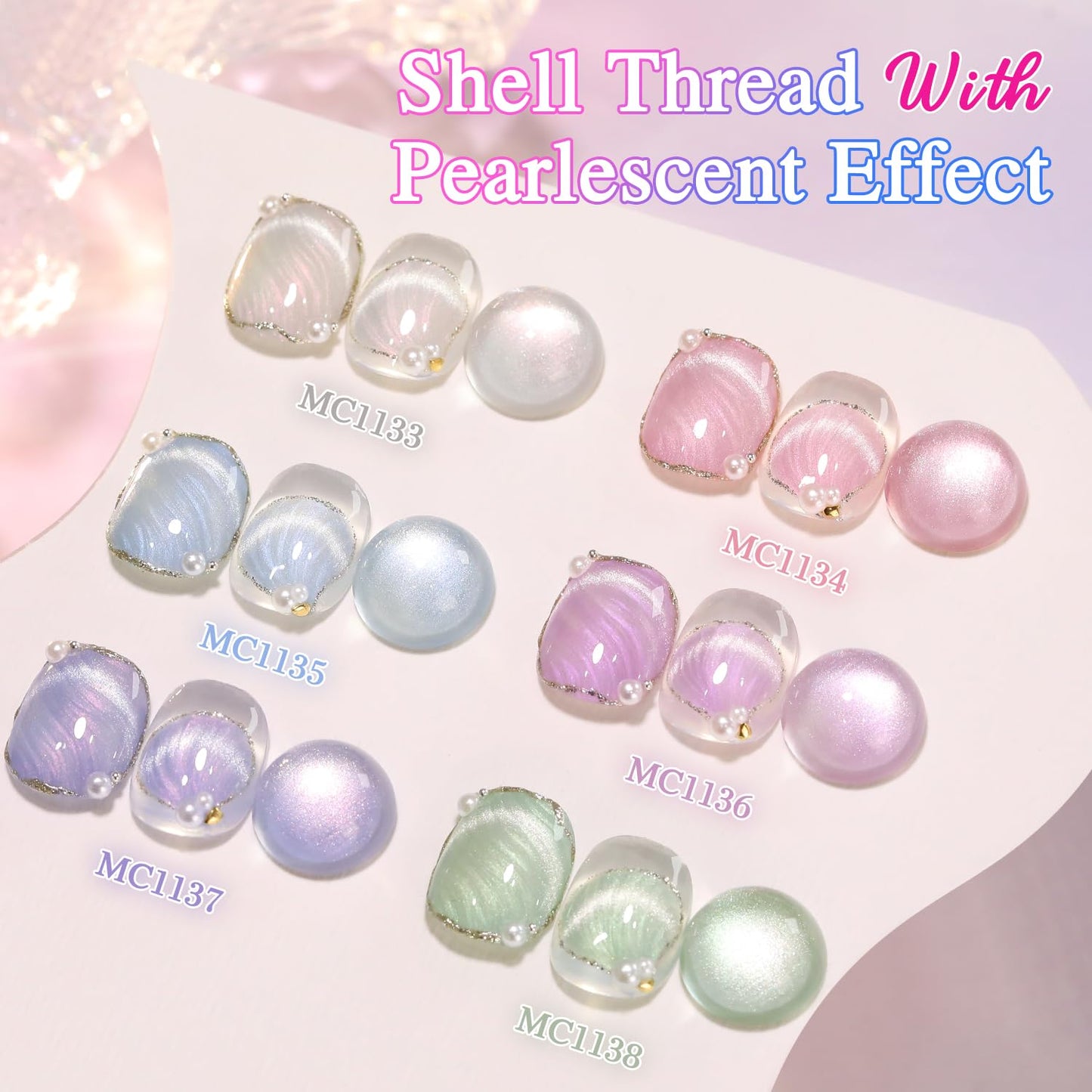 Double Rhythm 15ML Ice Glass Cat Eye Gel Polish with Magnet Holographic Glitter Shimmer Translucent Sheer Color Salon Soak Off Magnetic Nail at Home (Mermaid Pink-MC1134)-Velvo Beauty