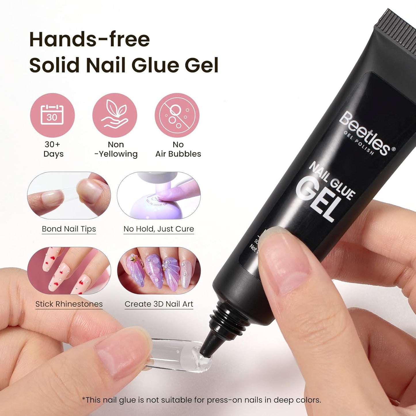 Beetles Gel Nail Kit Medium Square with Nail Dehydrator and Primer, 576Pcs Half Matte Etch-X Gel Nail Tips Solid Nail Glue Mini Nail Lamp Acrylic Nail Tips Easy DIY Nail Extension Set Gift for Women-Velvo Beauty