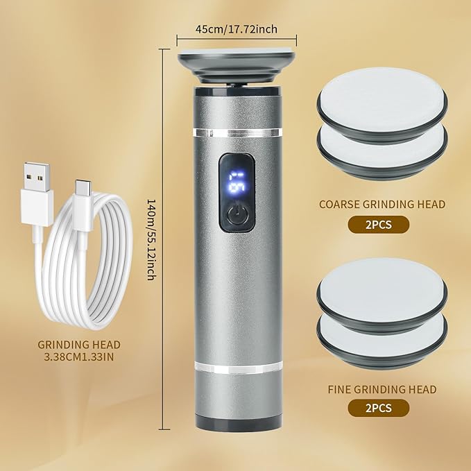 The 2025 Latest Model Electric Feet Callus Remover,Electric Foot Files for Men & Women,Electric Callus Remover for Feet Dead Skin and Calluse,Rechargeable Digital Feet Callus with 4 Grinding Heads-Velvo Beauty