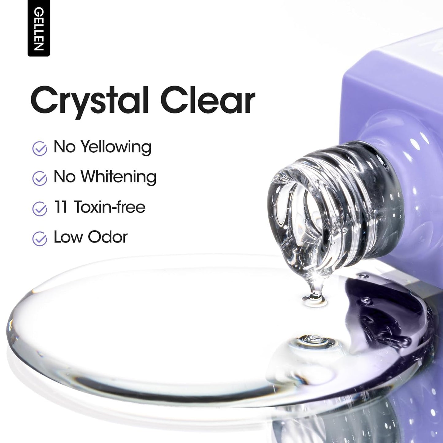 Gellen 18ml Gel Top Coat, Superior High Gloss Shiny Nail Polish Finish, Long Lasting Top Coat for DIY Nail Art Manicure-Velvo Beauty