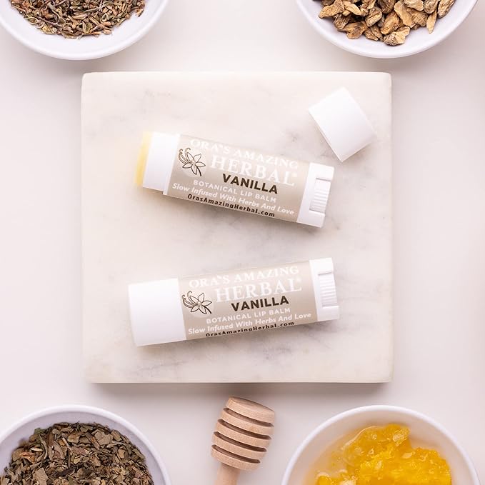 Soothing Natural Vanilla Lip Balm, Beeswax Lip Balm, Calendula Lip Balm, Dry Cracked Lips, Perioral Dermatitis, Organic Coconut Oil No Synthetic Fragrance-Velvo Beauty