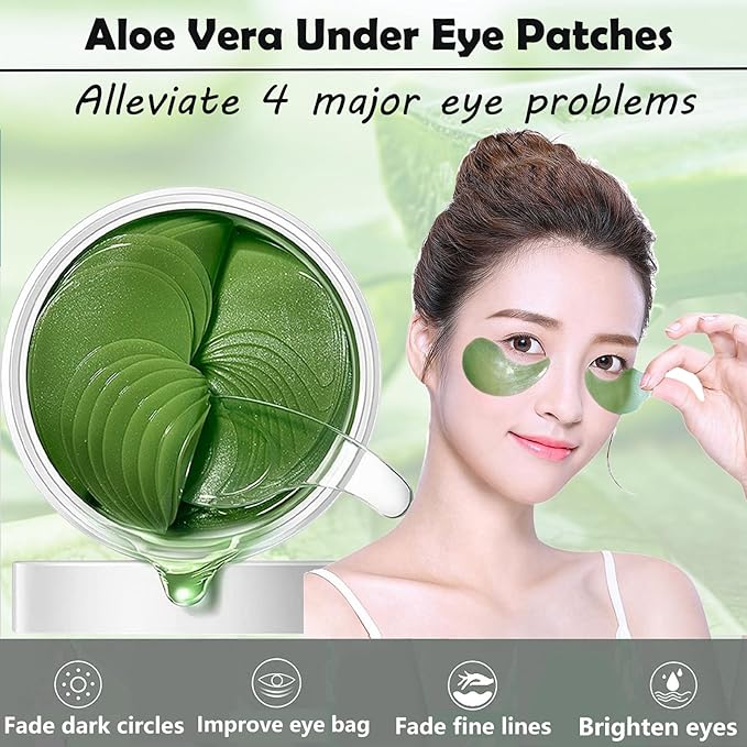 Under Eye Patches For Dark Circles, Aloe Vera Eye Mask For Puffiness, Hydrating Eye Gel Pads For Eye Bags And Wrinkles Under Eye Treatment, Improve And Firm Eye Skin Reduce Fine Lines - 30 Pairs-Velvo Beauty