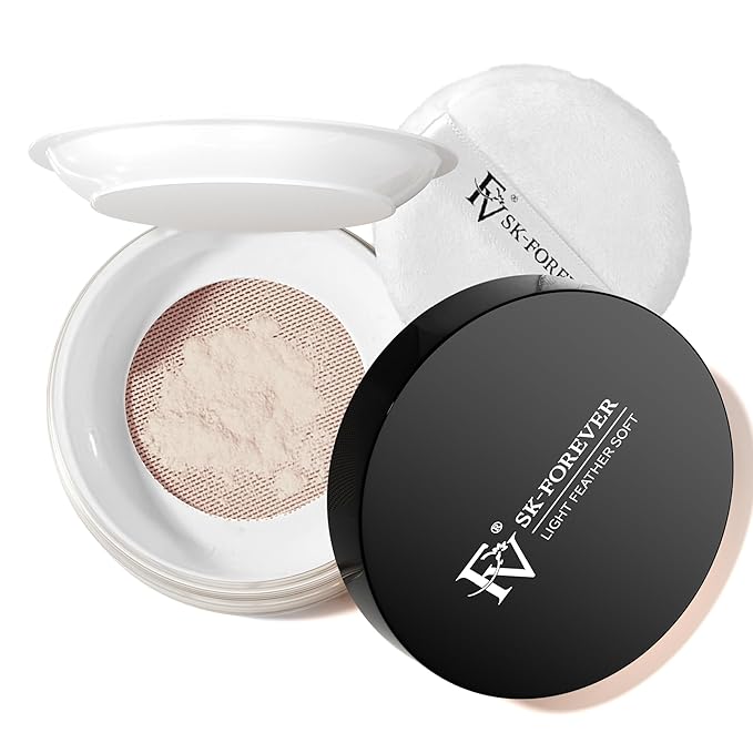 FV Baking Powder, Lightweight Loose Smooth Ivory Setting Powder Highlighter Poreless Longwearing Matte Waterproof Oil Absorb Makeup Powder for Setting with No Flashback 0.35oz(10g)-Velvo Beauty