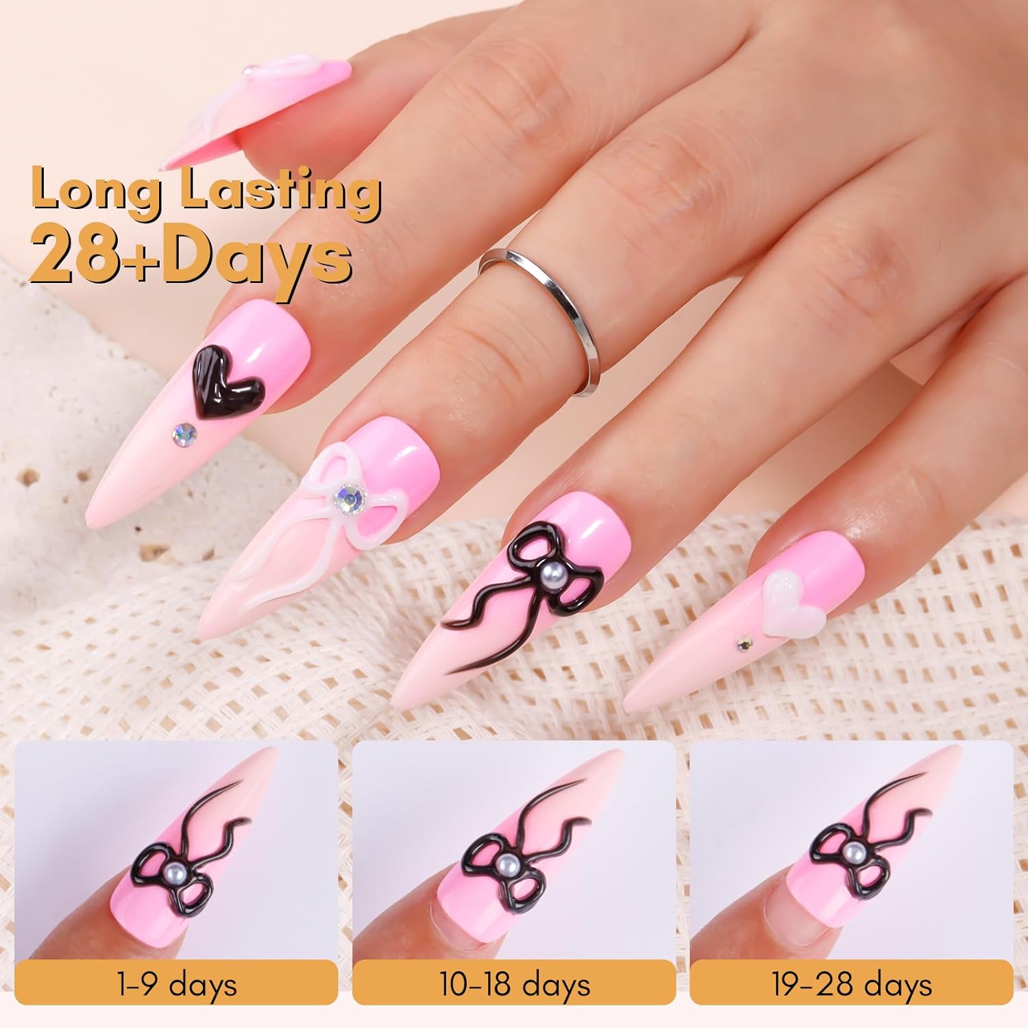 Makartt 3D Gel Nail Art: White and Black Sculpting Candy Molding Gel No Wipe Craving Embossed Gel Polish Set for Decoration Manicure Charm Designs (Whiteout Wonder & Noir)-Velvo Beauty